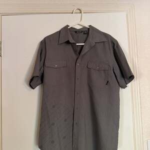 Element Brand Mason Casual Button Down Shirt Mens L Grey Short Sleeve